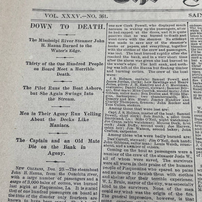 1888 Dec 26 Original St. Paul Pioneer Press - Steamer John H. Hannah Burned FL4