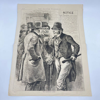 1881 Aug British Workman Newspaper #320 The Nobleman’s Offer Engraving FL3