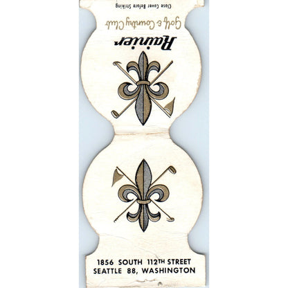 Rainier Golf & Country Club Seattle Die Cut Advertising Matchbook Cover SA6-M3