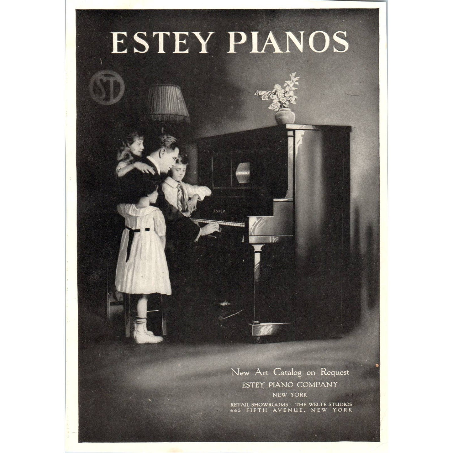 c1920 Harper's Magazine Ad - Estey Piano Company New York TF6-1