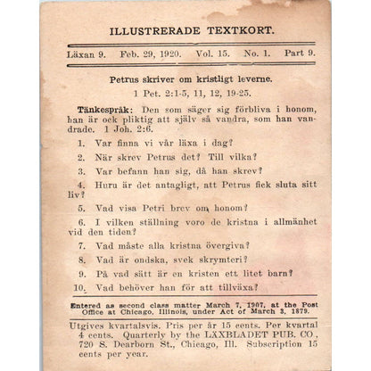 1920 Christian GERMAN Lesson Picture Card The Christian Will Become Like Christ SE5