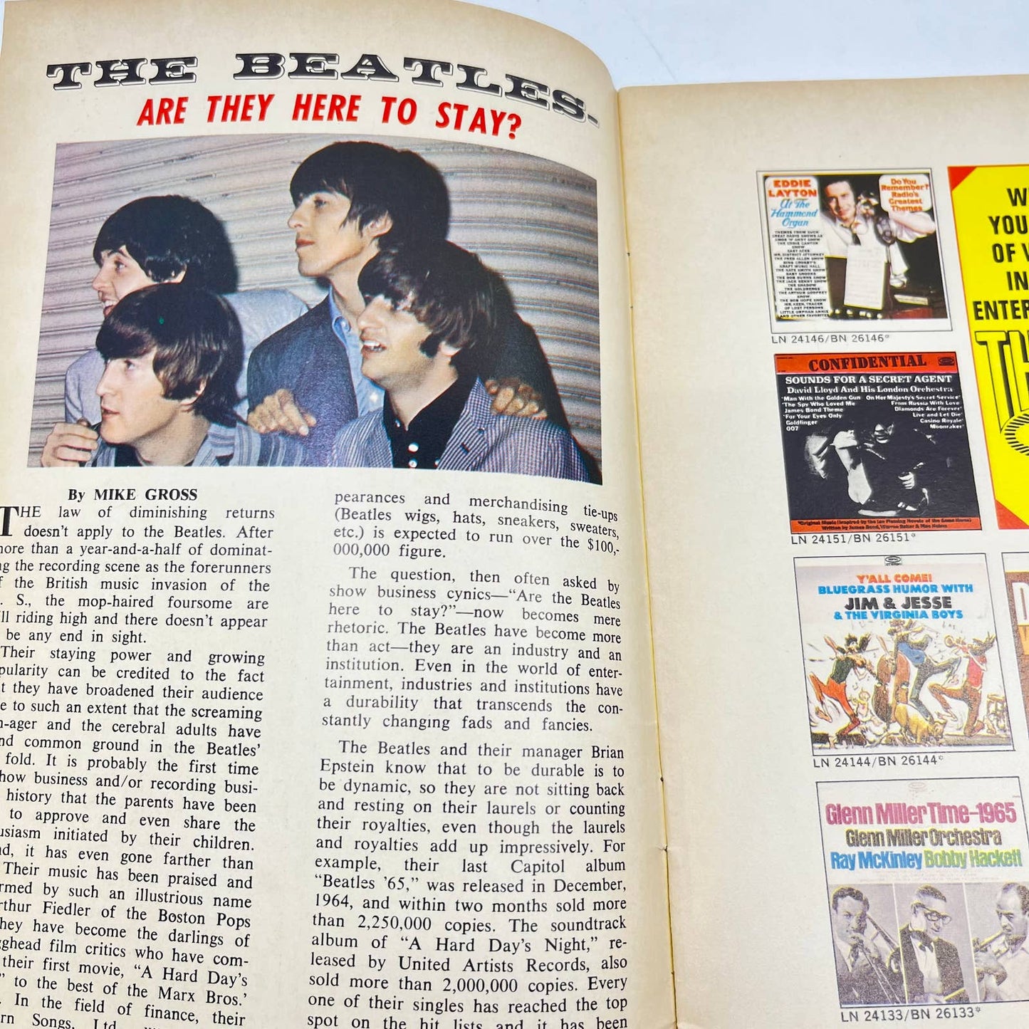 1965 Record Preview Command Records Magazine Catalog Beatles Roy Orbison TF3