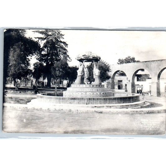 Morelia Mexico Fuente De las Taracsas Fountain C Ruiz- RPPC Postcard TJ7-MP