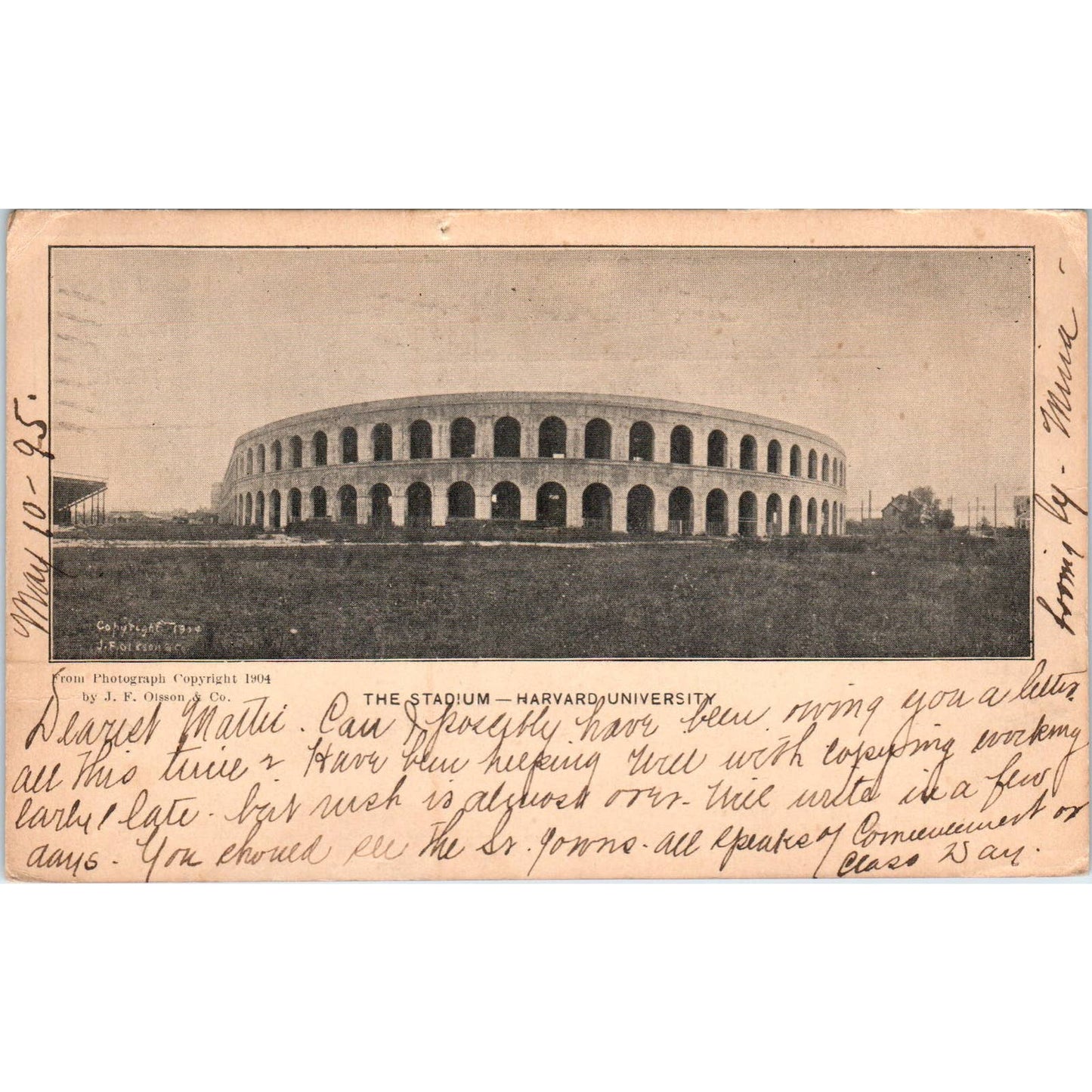 Harvard University Stadium 1905 - Original Postcard TJ9-P1