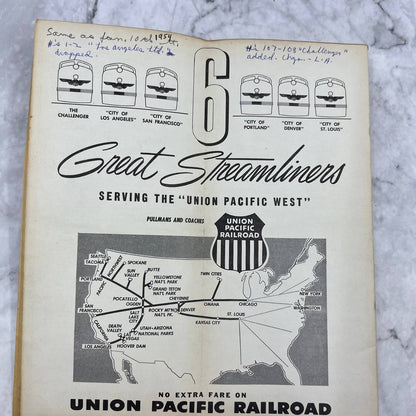 1954 June 20 Union Pacific Railroad Timetables  TE2