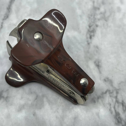 Vintage ACE Staple Remover / Extractor Puller with Brown Swirl Bakelite USA SF1