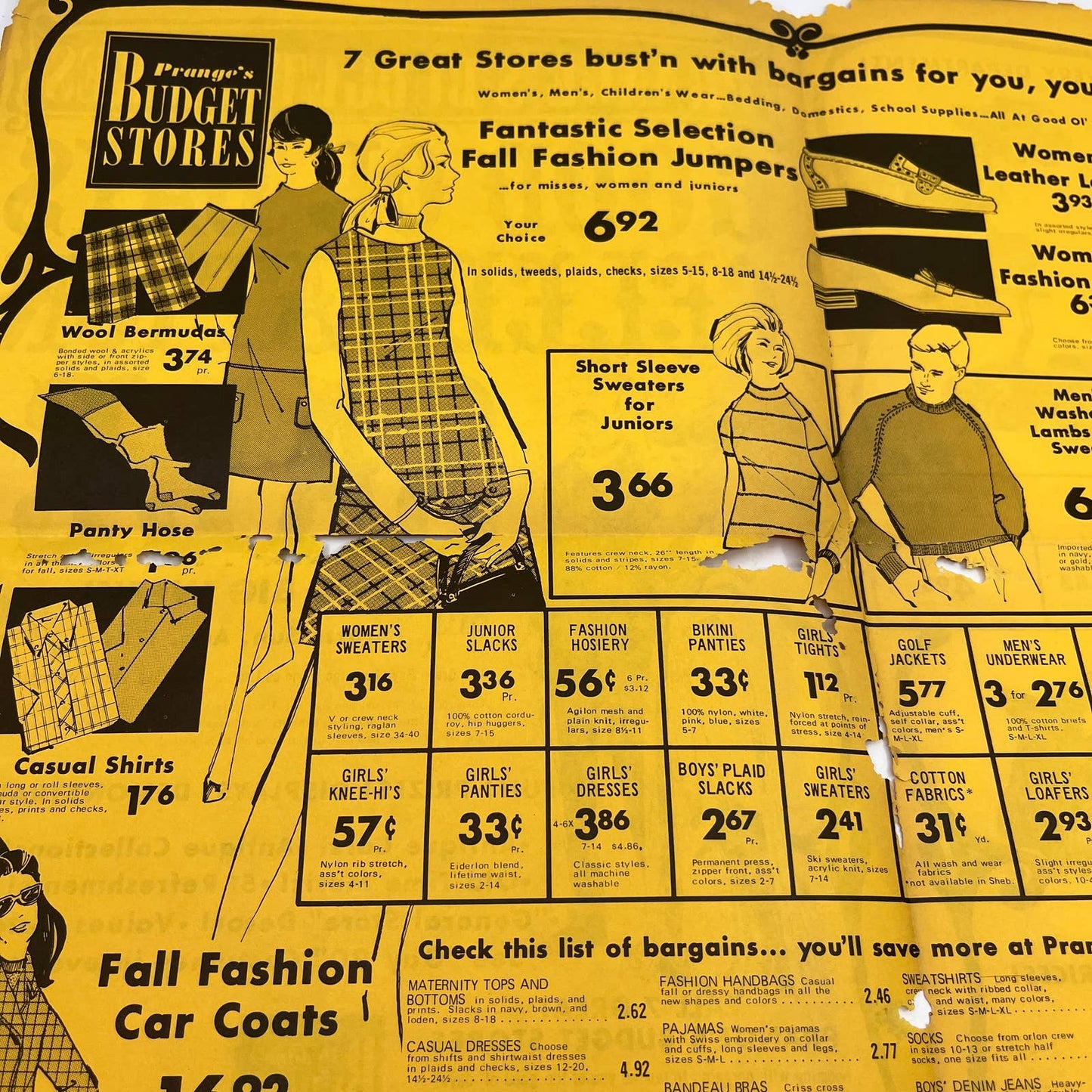 1970s Prange's Budget Stores Good Ol' Days Sale Flyer Green Bay Appleton WI FL5