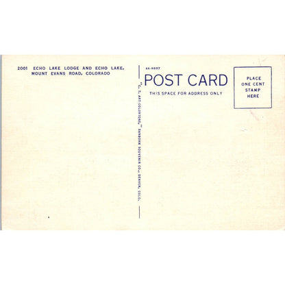 Echo Lake Lodge Mount Evans Road Colorado Original Postcard TK1-28