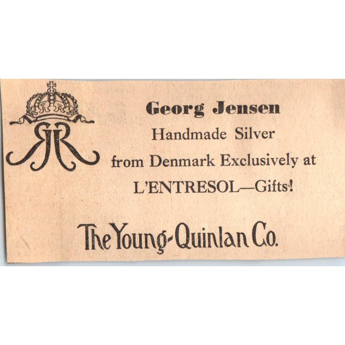 1935 Mpls Journal Newspaper Ad The Young-Quinlan Co. Georg Jensen Silver FL5-6