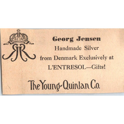 1935 Mpls Journal Newspaper Ad The Young-Quinlan Co. Georg Jensen Silver FL5-6