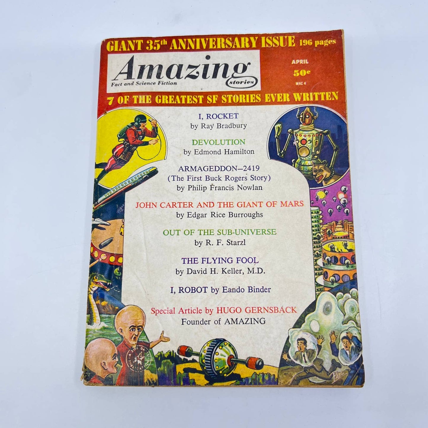 Amazing Stories Fact And Science Fiction Vol 35 #4 April 1961 Ray Bradbury TF3