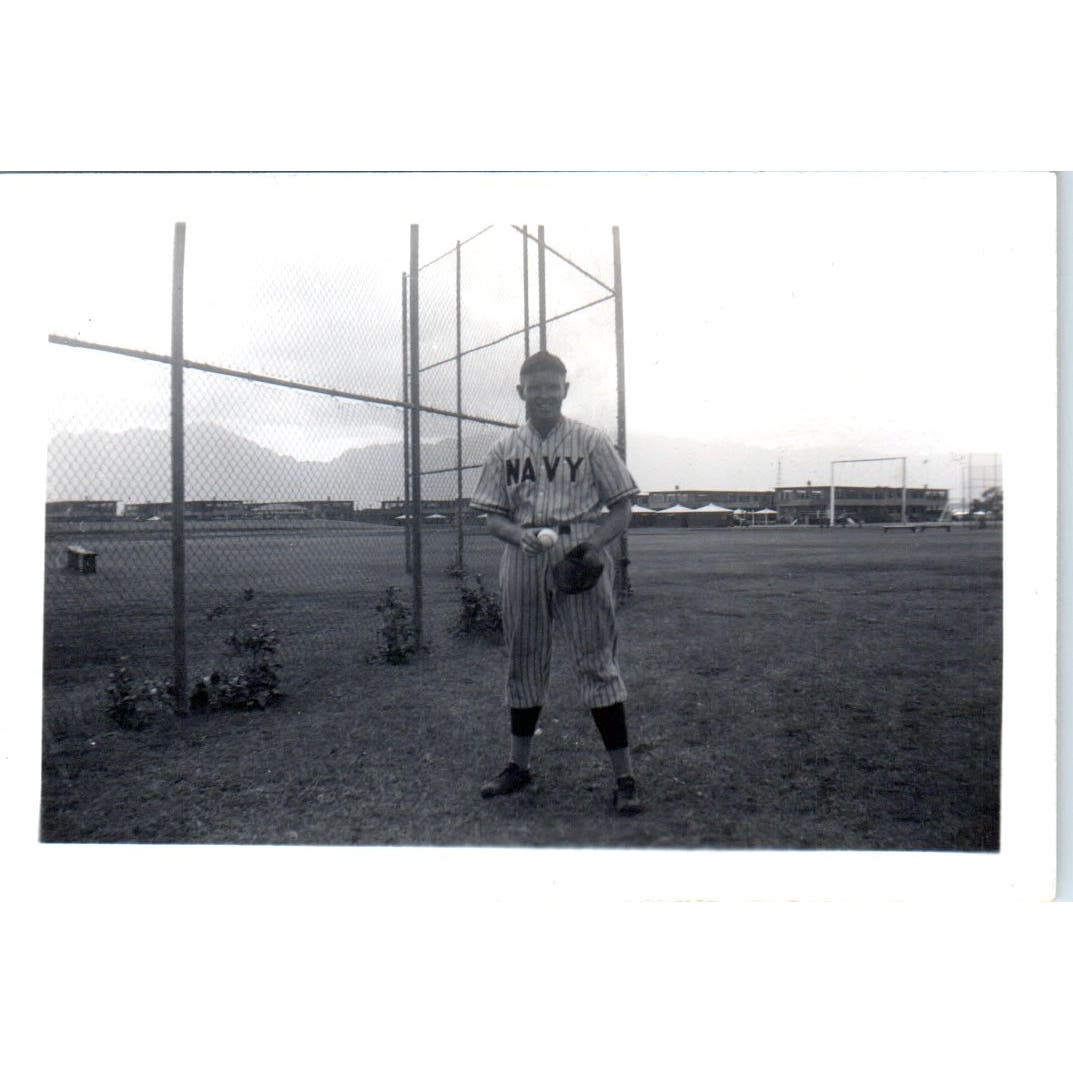 Early Original Photograph Navy Baseball Player in Uniform 3.5x2.5 AD8-P14