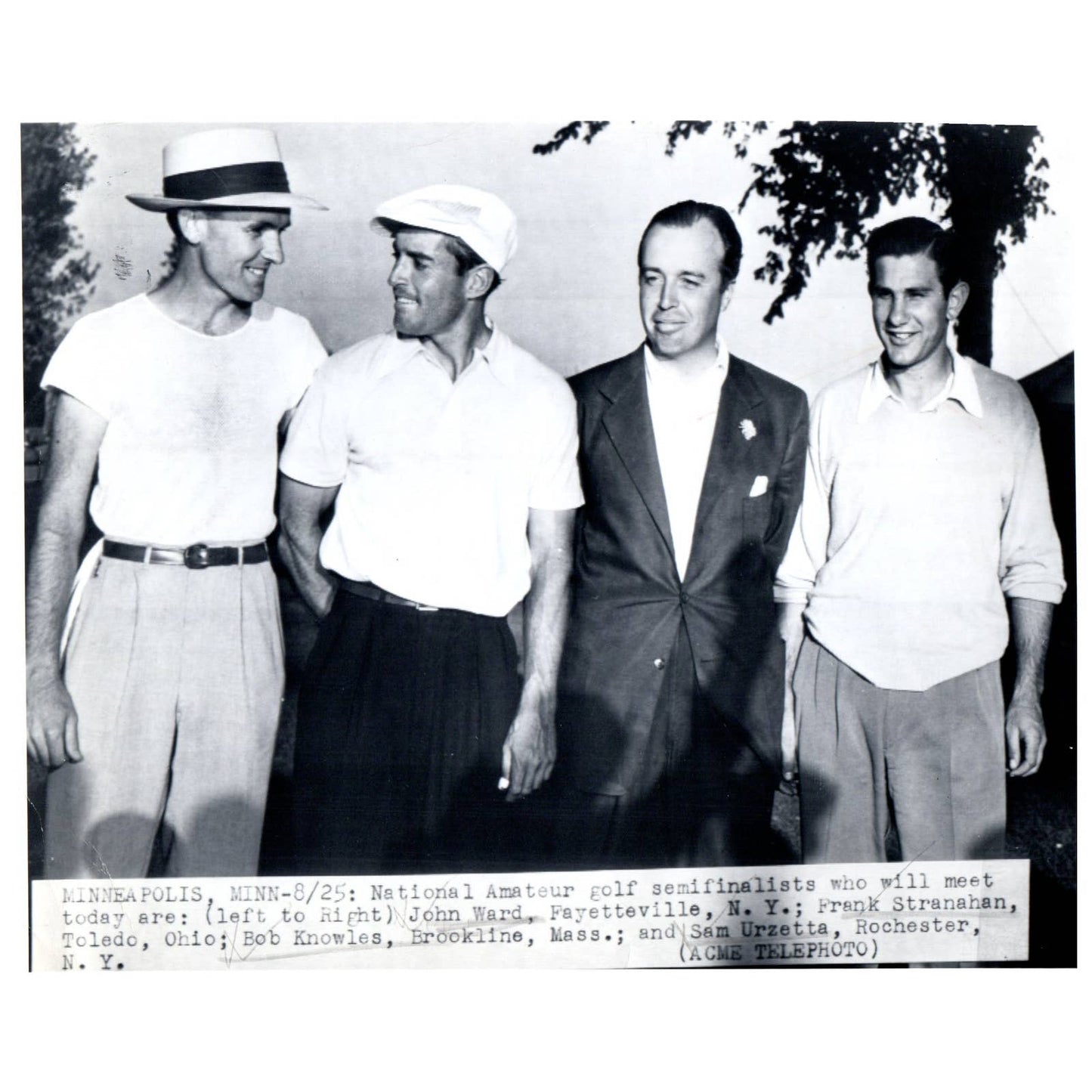 1950 Press Photo Golf John Ward Frank Stranahan Bob Knowles Sam Urzetta 7x9" AD2