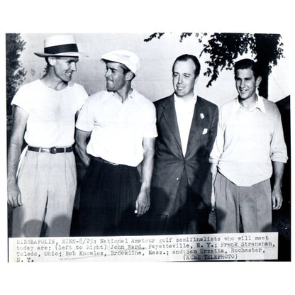 1950 Press Photo Golf John Ward Frank Stranahan Bob Knowles Sam Urzetta 7x9" AD2