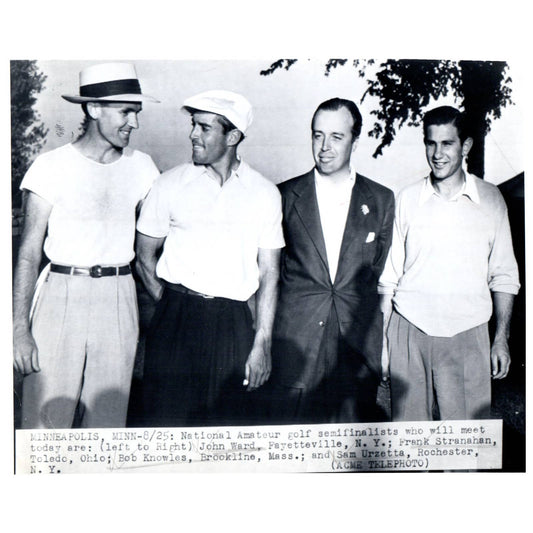 1950 Press Photo Golf John Ward Frank Stranahan Bob Knowles Sam Urzetta 7x9" AD2