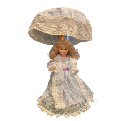 Vintage B. A. Doll Lamp Nightlight Boudoir Victorian Dress Bruce WI - WORKS