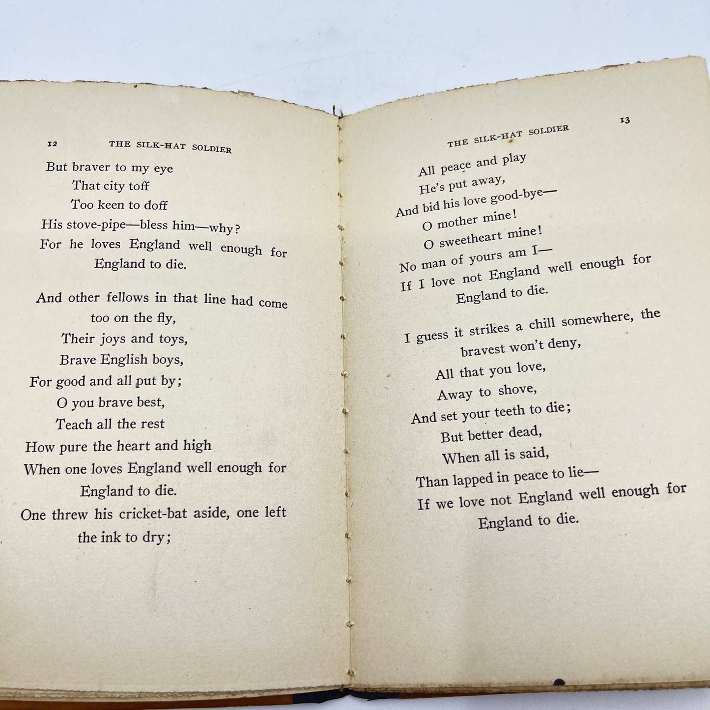 1915 The Silk Hat Soldier and Other Poems in Wartime Richard Le Gallienne TF2