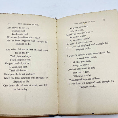 1915 The Silk Hat Soldier and Other Poems in Wartime Richard Le Gallienne TF2