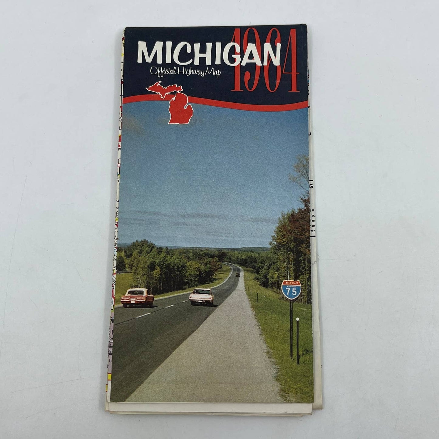 Michigan Official Highway Map 1964 Vintage Travel TG1-1