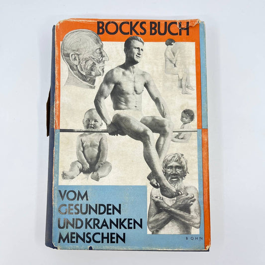 1929 Bocks Buch Vom Gesunden und Kranken Menschen German Edition HC DJ Box TF2