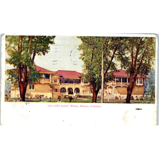 Old Ladies Home 1907 Denver Colorado Original Postcard TK1-29