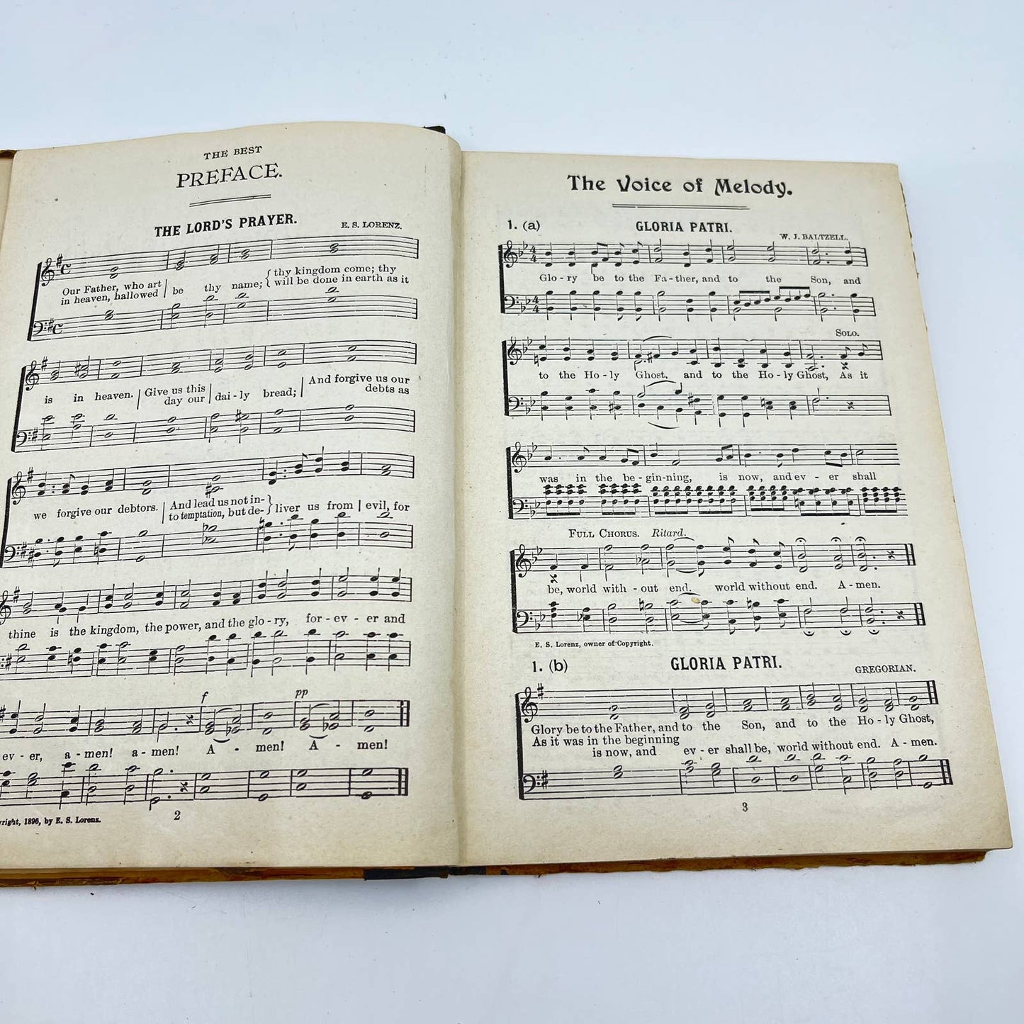 1899 The Voice Of Melody Hymn Book By E. S. Lorenz, Church Songs Music TE2-2