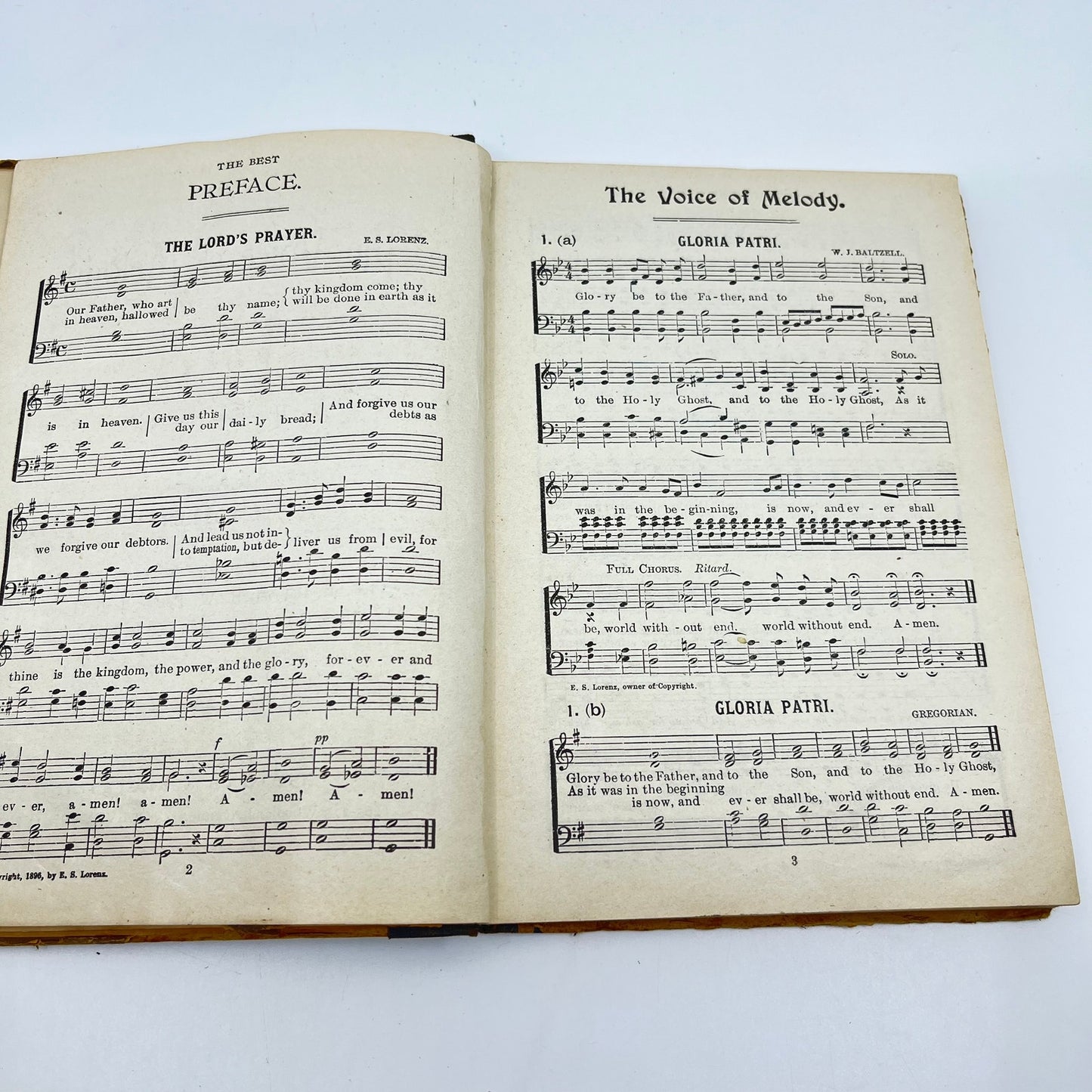 1899 The Voice Of Melody Hymn Book By E. S. Lorenz, Church Songs Music L1-4