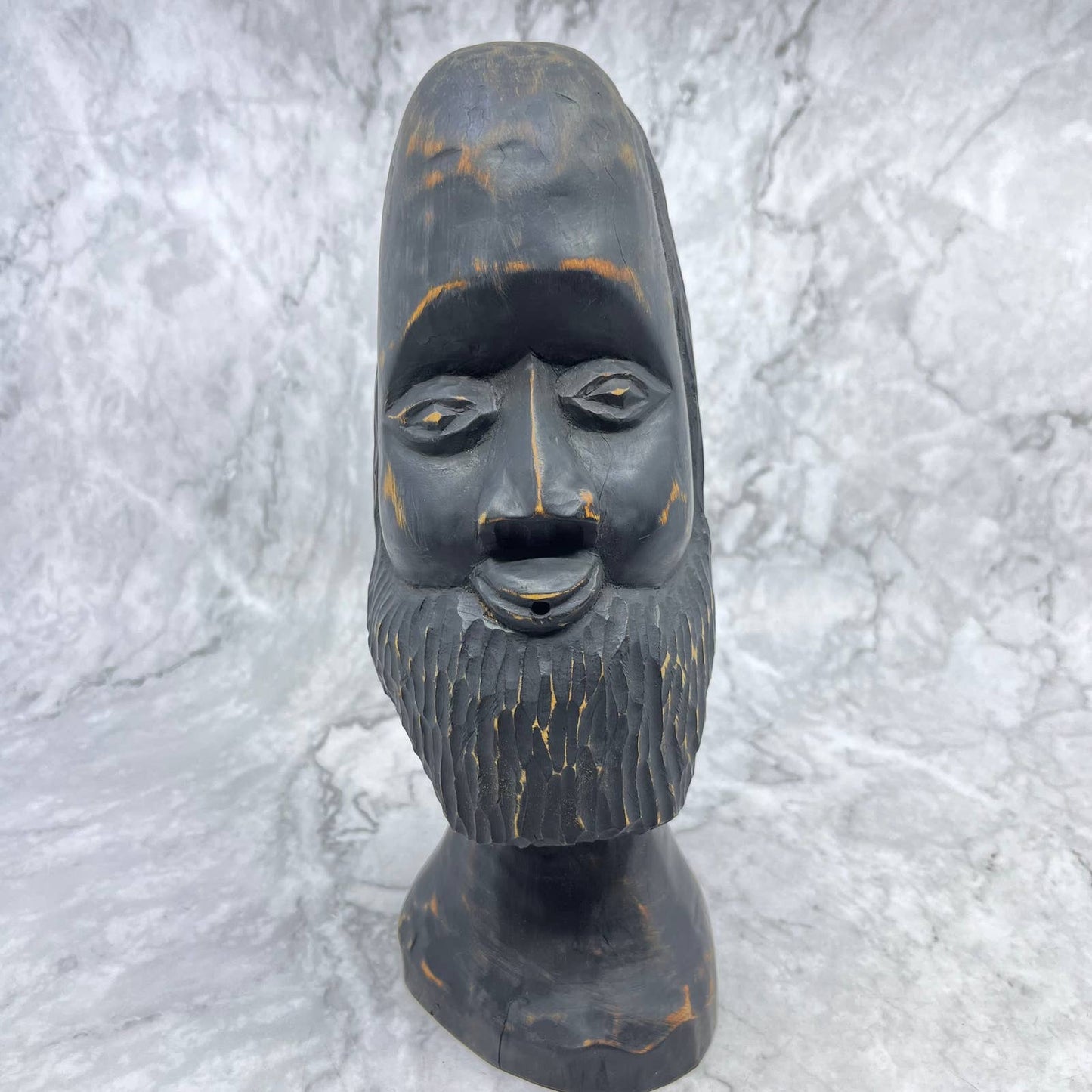 Vintage Carved Wooden Jamaica Tiki Folk Art Bust Face 11" Heavy Solid Wood TB5