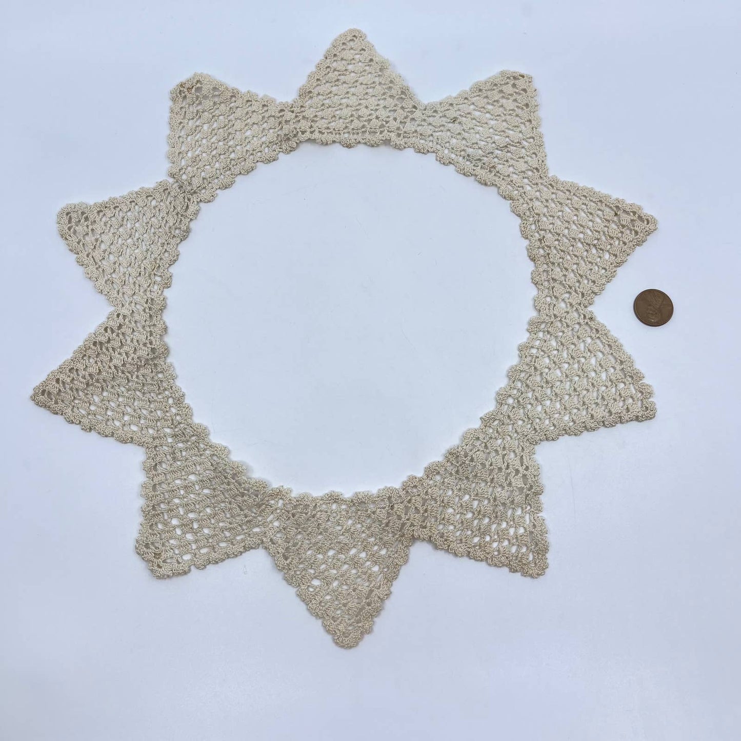 Vintage Handmade Lace Collar 7” Inner Diameter TF7