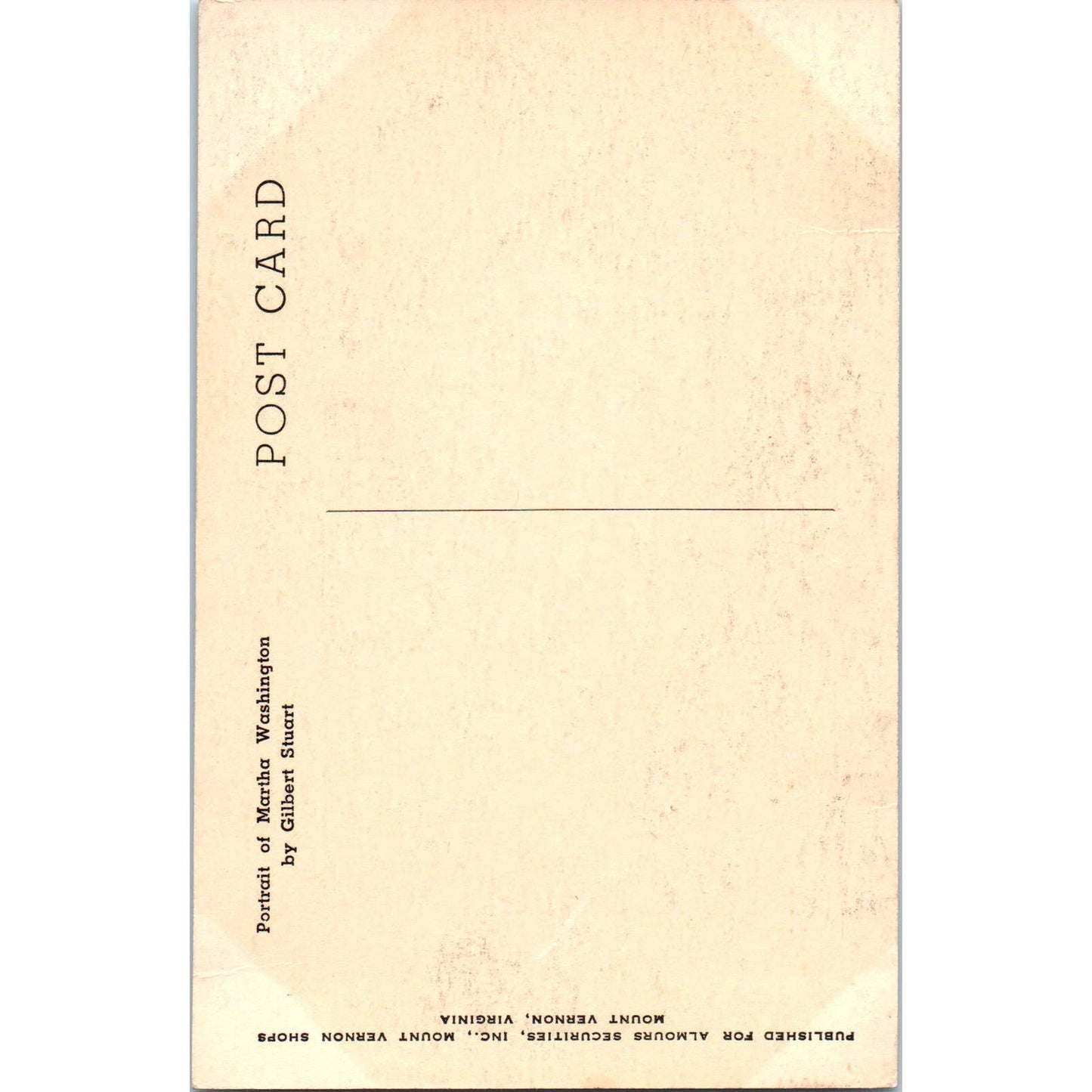 Portrait of Martha Washington by Gilbert Stewart Original Postcard TK1-P1