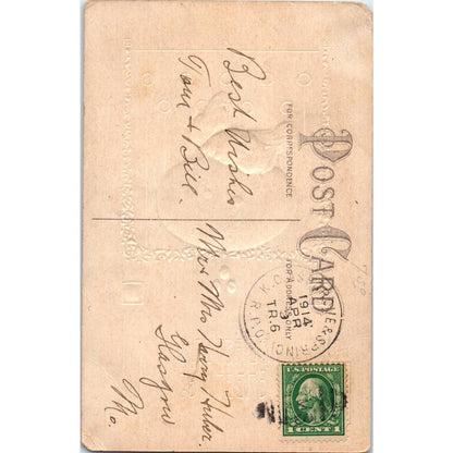 Easter Chickens Giant Easter Egg 1914 Original Postcard TJ9-P2