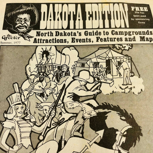 Vintage 1977 North Dakota Guide Campgrounds Attractions Events Maps Features BA3