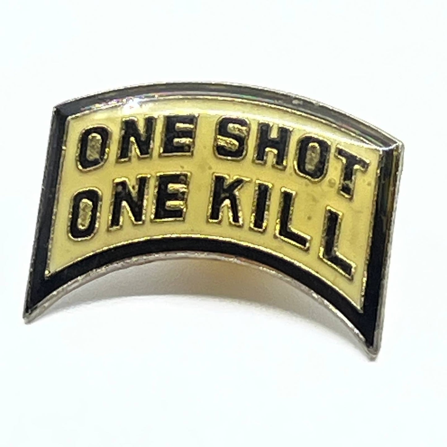 Vintage One Shot One Kill Sniper Emblem Enamel Pin Pinback Button SD8