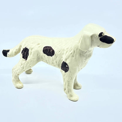 Vtg English Setter Black White Hand Painted Celluloid Dog Figure Toy 5" SD7