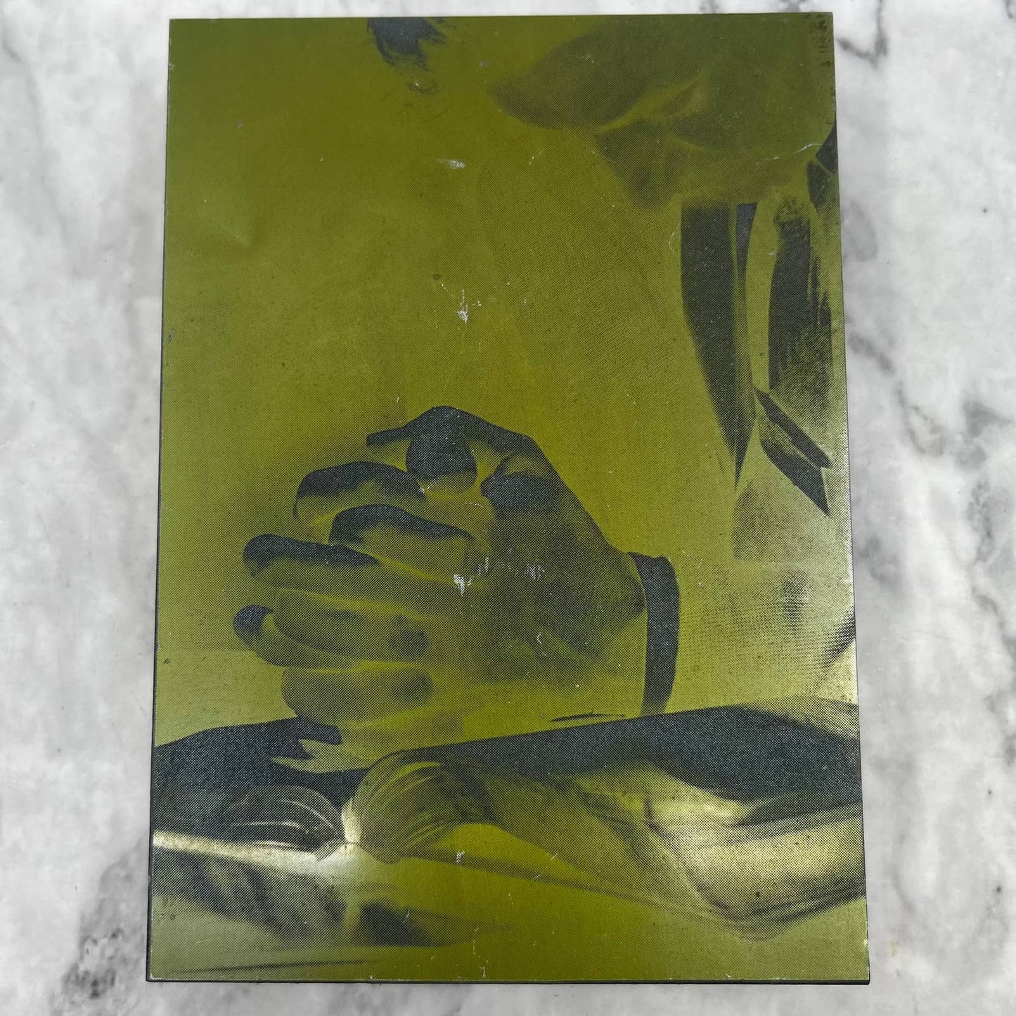 Vintage Printing Letterpress Printers Block Plate Photo of Man Praying TJ52