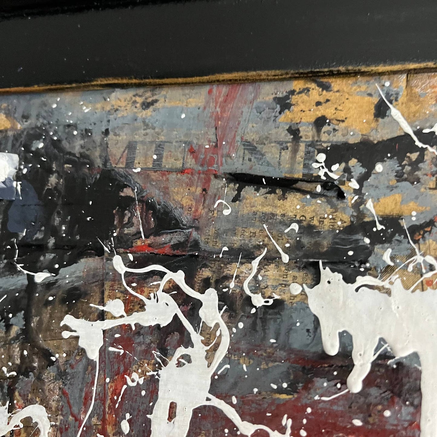 Original MASSIVE Framed Mixed Media Abstract Art Painting 42x30 “Oxidized” w COA