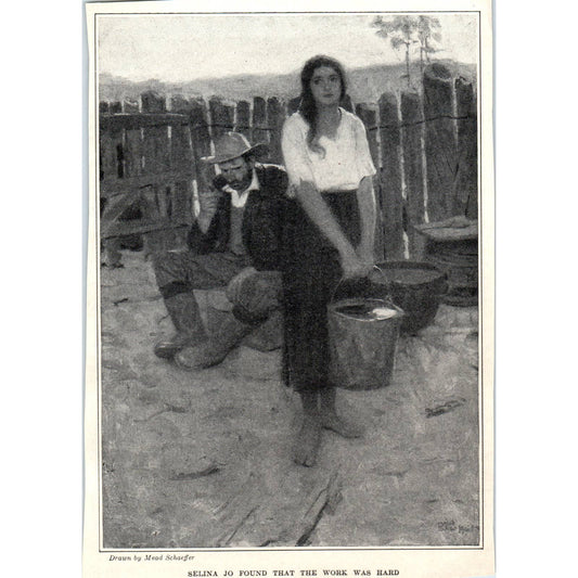 c1920 Harpers Print Mead Schaeffer Selina Jo Found That The Work Was Hard TD8-H1