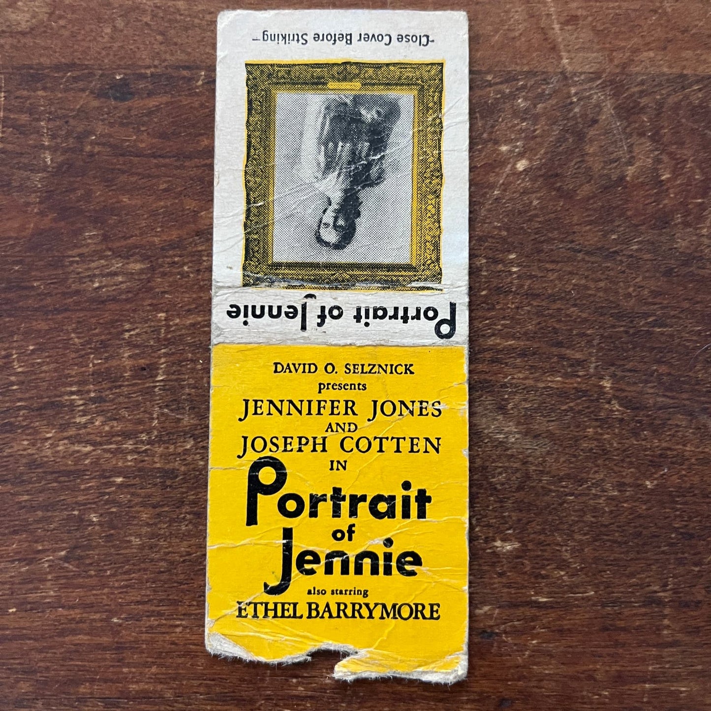 Portrait of Jennie Jennifer Jones Advertising Matchbook Cover SB3-M1