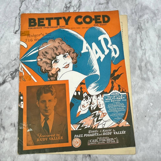 Betty Co-Ed Fox Trot Rudy Vallee Paul Fogarty 1930 Sheet Music TK2-SM4