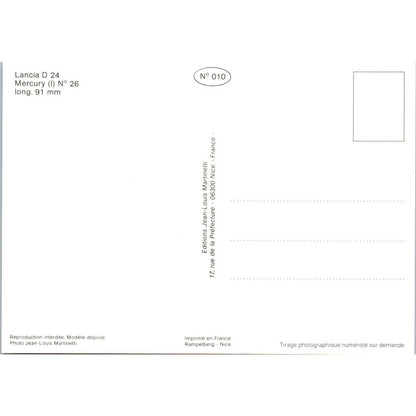 Lancia D 24 Mercury N 26 French Toy Race Car Original Postcard TK1-P18