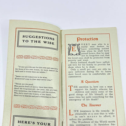 1908 Woodmen of the World Life Insurance Promo Booklet SD3