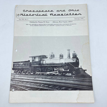 1976 Feb Chesapeake and Ohio Historical Newsletter C&O RR Thomas Dixon WV TE2