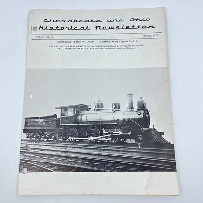 1976 Feb Chesapeake and Ohio Historical Newsletter C&O RR Thomas Dixon WV M1-2