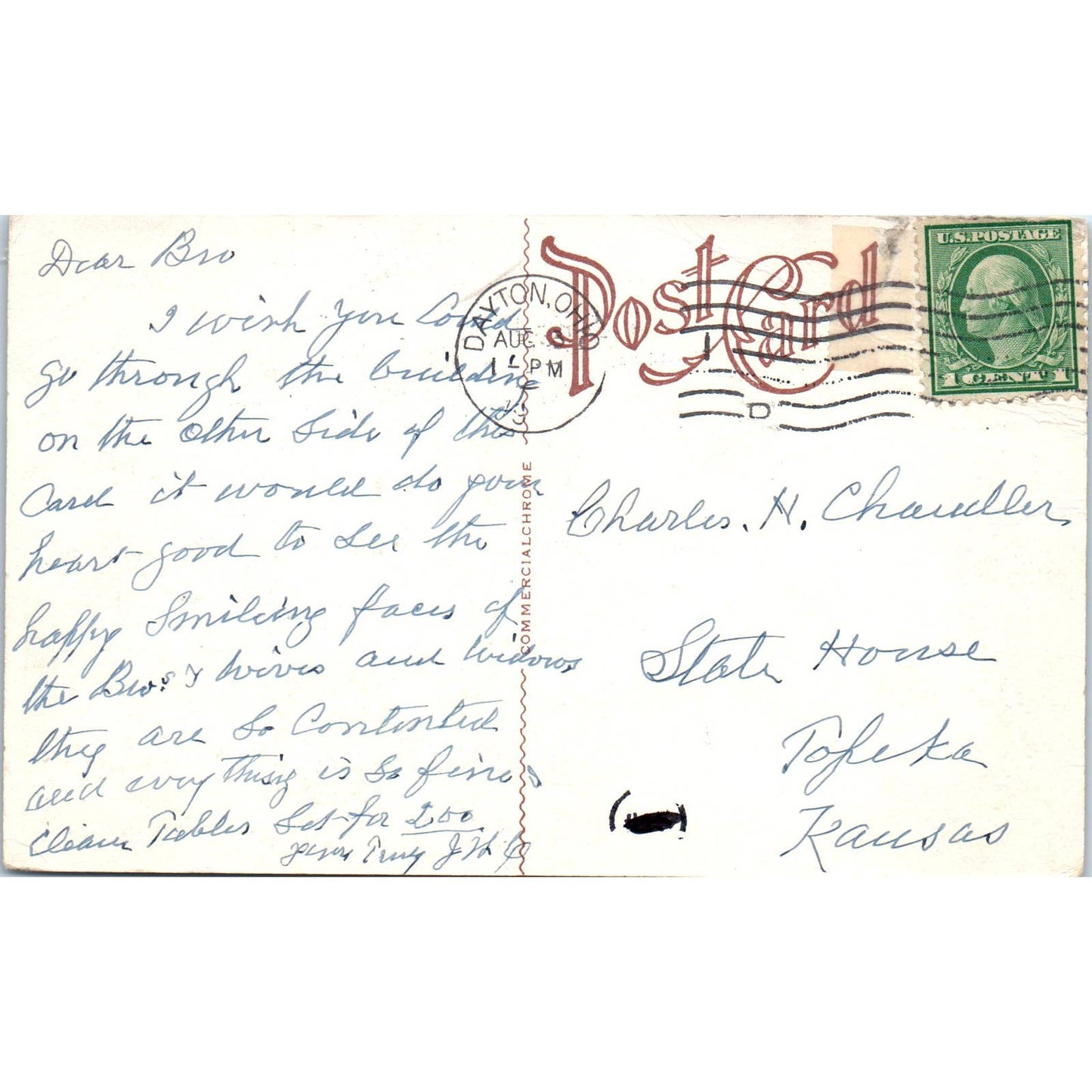 c1910 Postcard The Ohio Masonic Home Springfield Ohio TD9