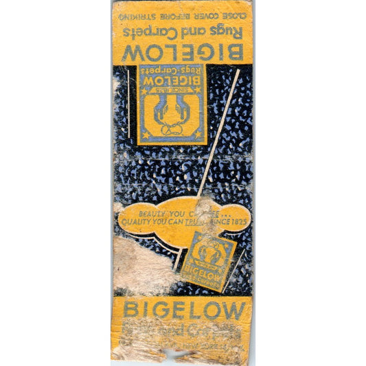 Bigelow Rugs and Carpets Advertising Matchbook Cover MM9-4
