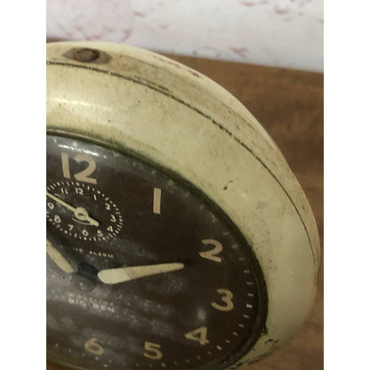 Vintage Brown Cream Westclox USA Big Ben Alarm Clock La Salle IL Untested