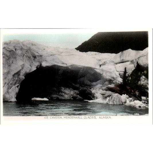 Ice Cavern Mendenhall Glacier RPPC Alaska Original Postcard P2-6