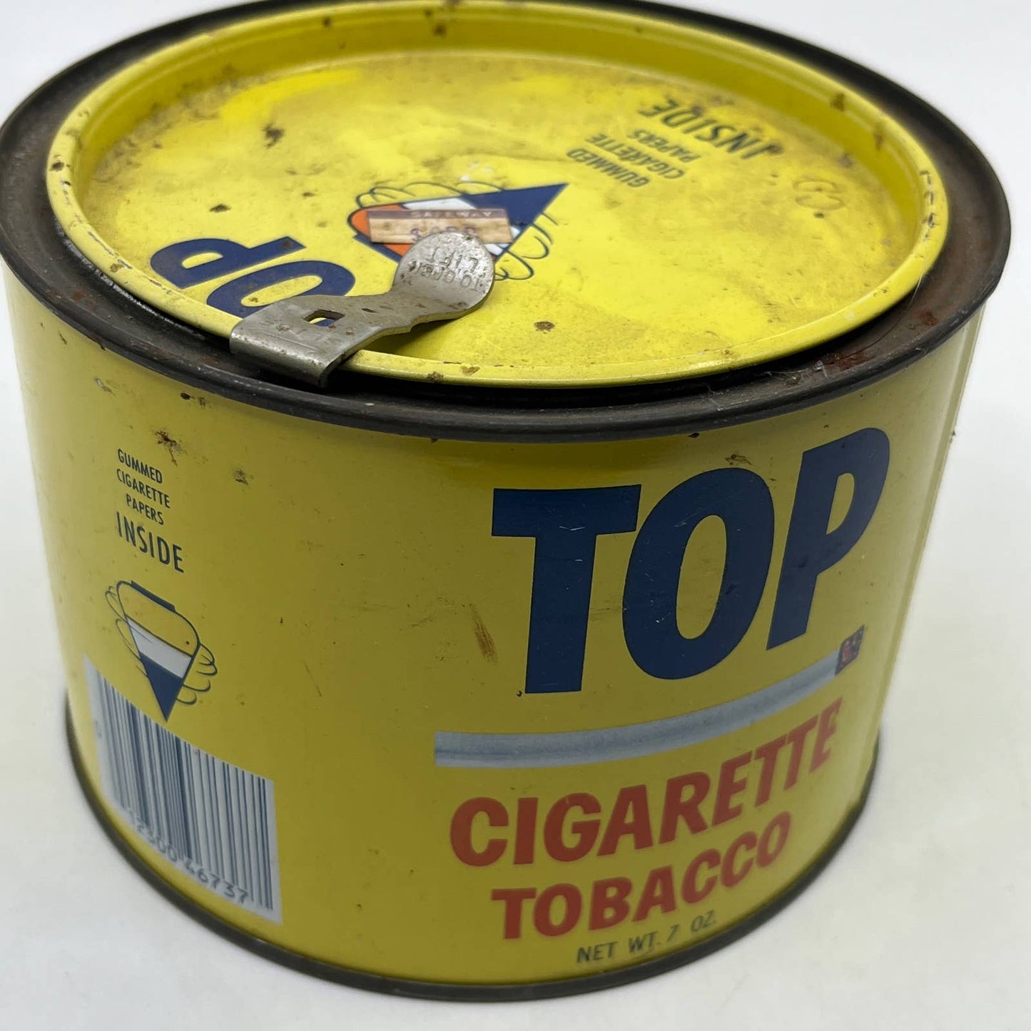 Vintage Top Cigarette Tobacco Tin Metal Can 7 oz. R. J. Reynolds w/ Opener TI1