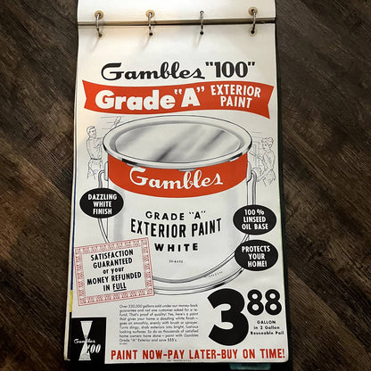 1960 Grade A Exterior Paint Gambles 100 Store Display Advertising Poster 13.5x20