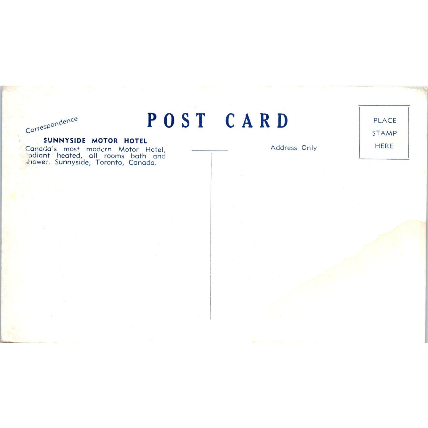 Sunnyside Motor Hotel Sunnyside Toronto Canada - Original Postcard P3-4